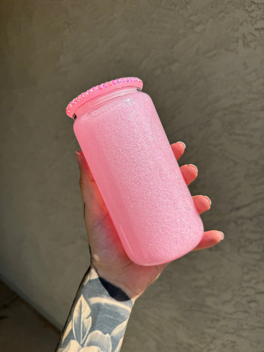 Fine Pink Glitter Cup 16oz