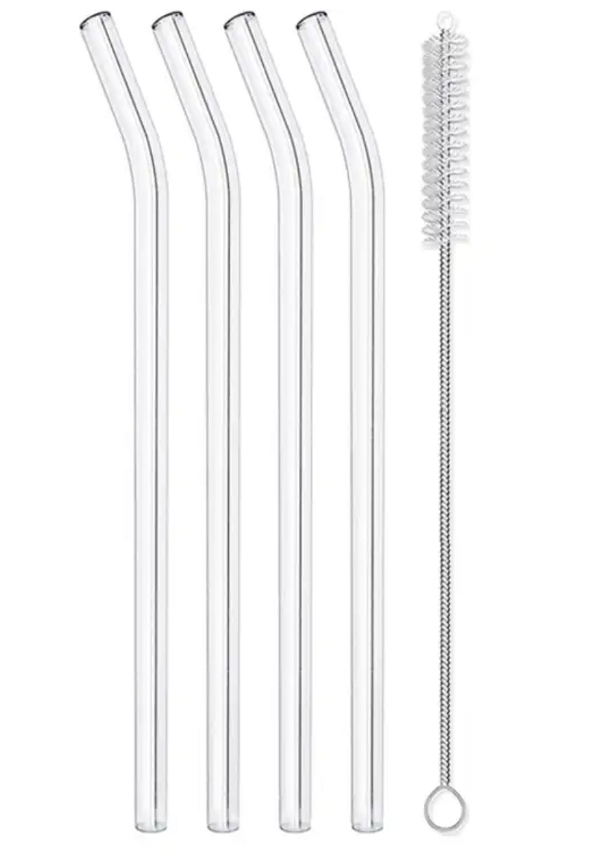 Clear Glass Bent Straw - 3 Sizes