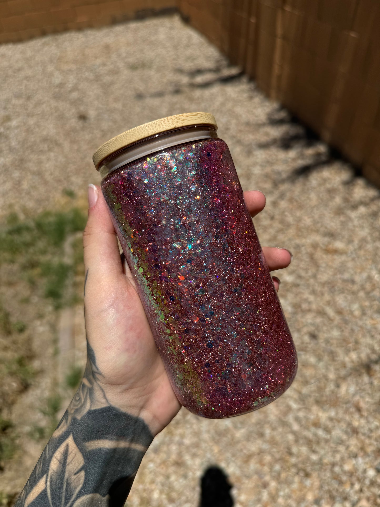 Rose Gold Glitter Cup